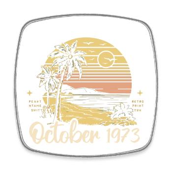 Born in October 1973 Legendary since October 1973 - Square fridge magnet - white - Front