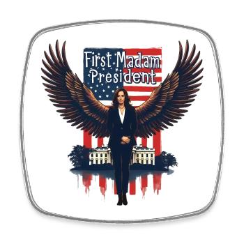 FIRST MADAM PRESIDENT, KAMALA HARRIS - Square fridge magnet - white - Front