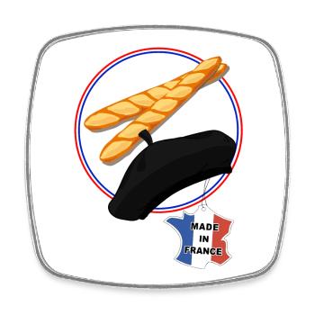 Made in France - Square fridge magnet - white - Front
