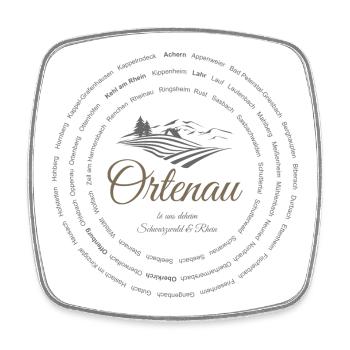 Ortenau - bi uns deheim - 51 Villes et Communes - Magnet carré - blanc - Devant