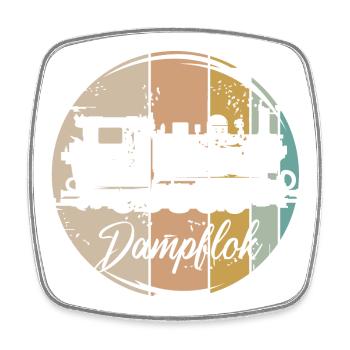 retro Dampflok Eisenbahn alte Lok vintage Symbol - Viereckiger Kühlschrankmagnet - Weiß - Vorne