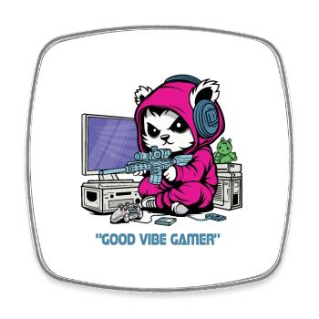 Good Vibe Gamer: Dein Episches Gaming-Gear - Viereckiger Kühlschrankmagnet - Weiß - Vorne