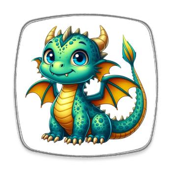 Dragon - Square fridge magnet - white - Front
