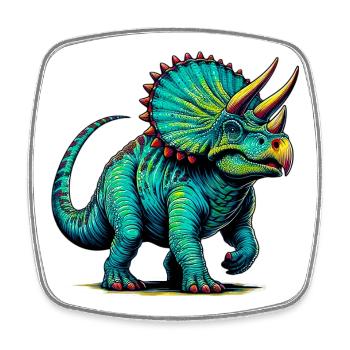 Dinosaurier - Viereckiger Kühlschrankmagnet - Weiß - Vorne
