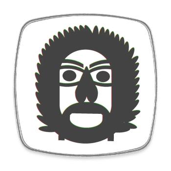 Homme bourru - Magnet carré - blanc - Devant