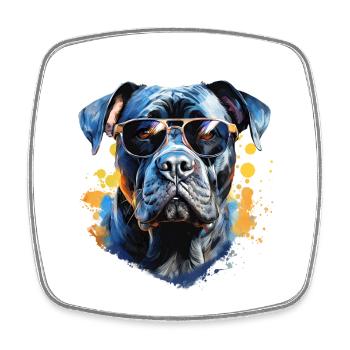 Cane Corso with sunglasses - Square fridge magnet - white - Front
