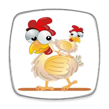 CHICKENS COSTUMES COUPLES - Square fridge magnet - white - Front
