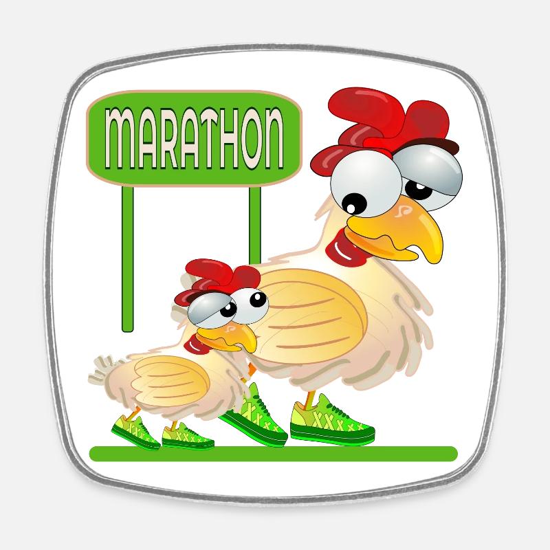 MARATHON - VOLAILLE POULET - Magnet carré - blanc