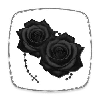 rosenblüten mit rosenkranz, gothic motiv - Viereckiger Kühlschrankmagnet - Weiß - Vorne