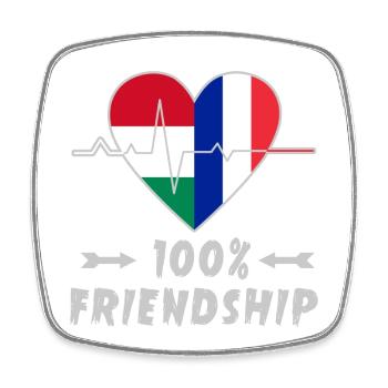 Ungarn und Frankreich 100% Freundschaft - Viereckiger Kühlschrankmagnet - Weiß - Vorne