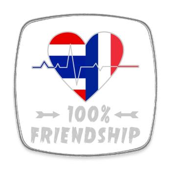 Thailand und Frankreich 100% Freundschaft - Viereckiger Kühlschrankmagnet - Weiß - Vorne