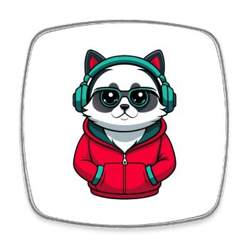 Birma Heilige Katze Rasse Karikatur Kawaii Tier Haustier - Viereckiger Kühlschrankmagnet - Weiß - Vorne