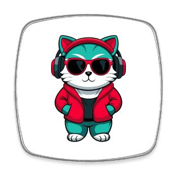 Bambino Katze Rasse Cartoon Kawaii Tier Haustier - Viereckiger Kühlschrankmagnet - Weiß - Vorne