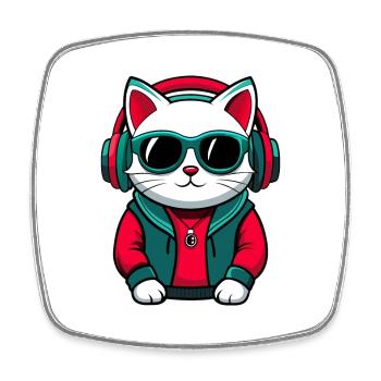 American Shorthair Cat Breed Cartoon Kawaii Animal - Square fridge magnet - white - Front