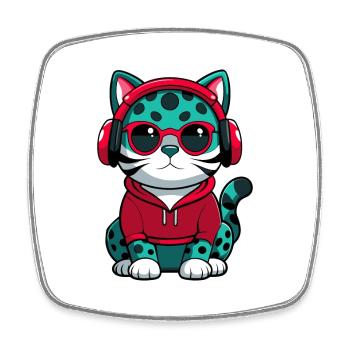Australische Gefleckte Nebelkatze Rasse Karikatur Kawaii - Viereckiger Kühlschrankmagnet - Weiß - Vorne