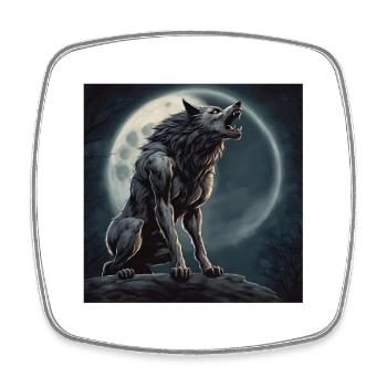werewolf, monster, halloween, full moon - Square fridge magnet - white - Front