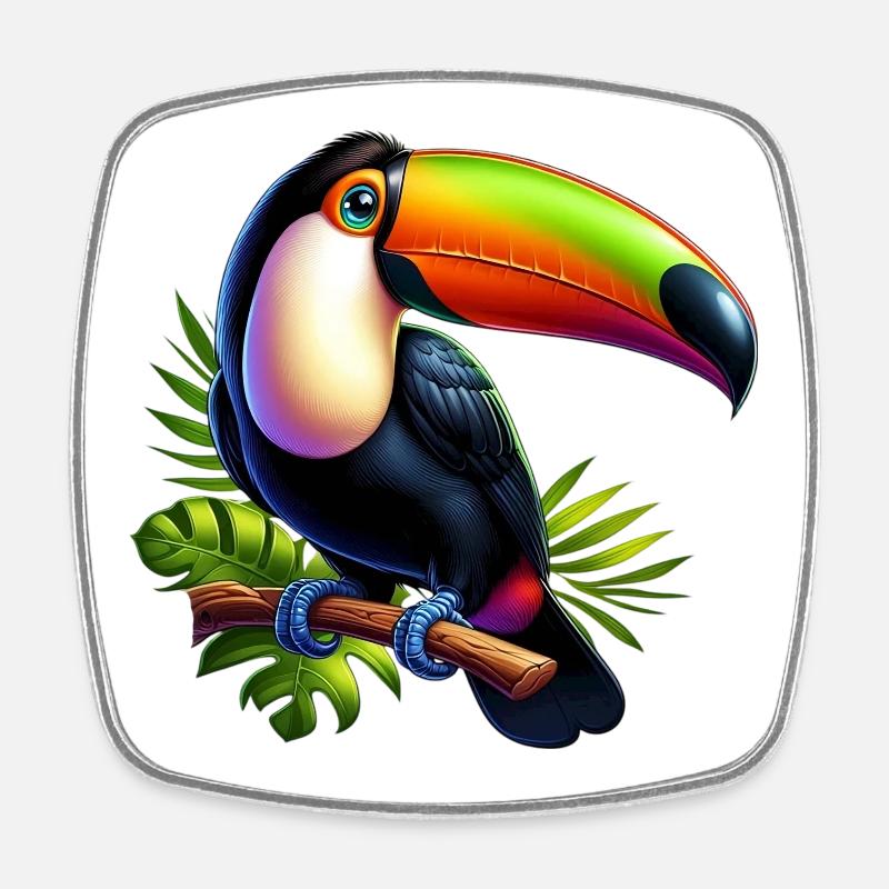 Toucan - Square fridge magnet - white