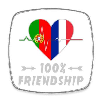 Portugal et France : amitié à 100 % - Magnet carré - blanc - Devant