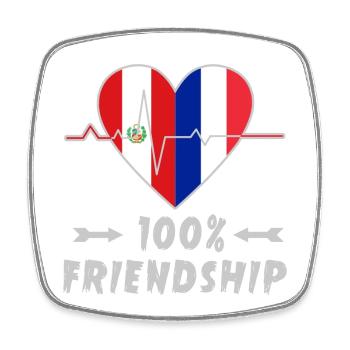 Peru und Frankreich 100% Freundschaft - Viereckiger Kühlschrankmagnet - Weiß - Vorne