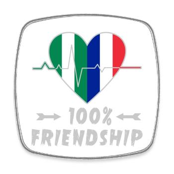 Nigeria and France 100% friendship - Square fridge magnet - white - Front