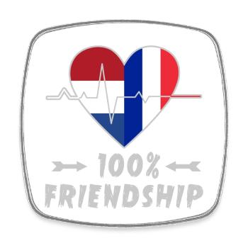 Niederlande und Frankreich 100% Freundschaft - Viereckiger Kühlschrankmagnet - Weiß - Vorne