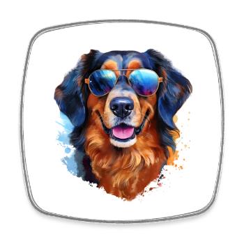 Hovawart with sunglasses - Square fridge magnet - white - Front
