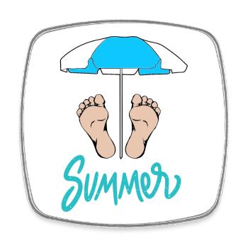Summer - Square fridge magnet - white - Front