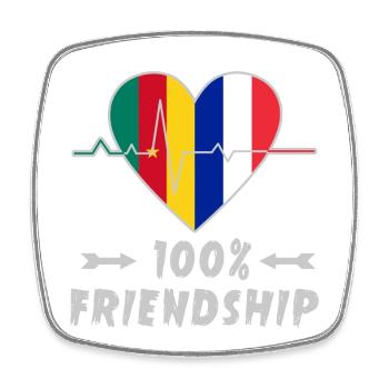 Kamerun und Frankreich 100% Freundschaft - Viereckiger Kühlschrankmagnet - Weiß - Vorne