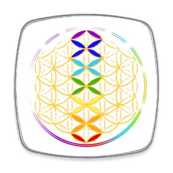 Flower of Life with the Chakras - Square fridge magnet - white - Front