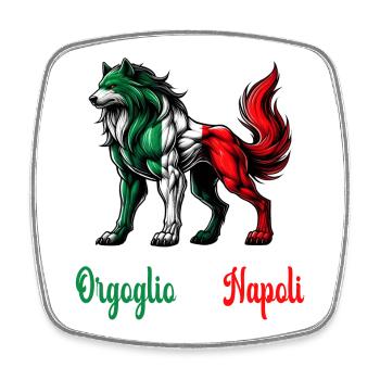 Der stolz von Neapel Italien Flagge - Viereckiger Kühlschrankmagnet - Weiß - Vorne
