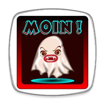 HALLOWEEN COSTUMES GHOSTS MOIN - Square fridge magnet - white - Front