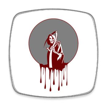 The Grim Reaper - Square fridge magnet - white - Front