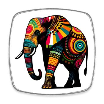 Elephant - Square fridge magnet - white - Front