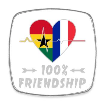 100 % amitié entre le Ghana et la France - Magnet carré - blanc - Devant