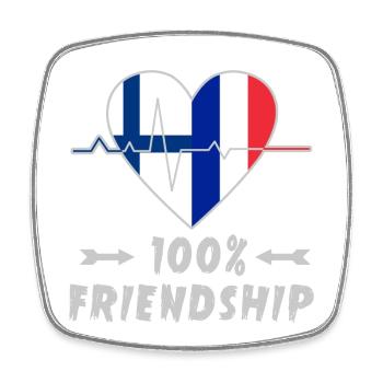 Finland and France 100% friendship - Square fridge magnet - white - Front