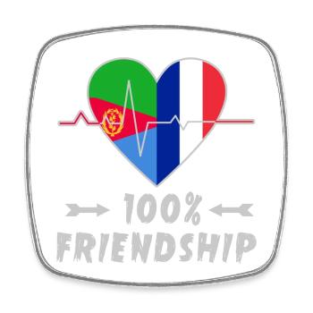 Eritrea and France 100% friendship - Square fridge magnet - white - Front