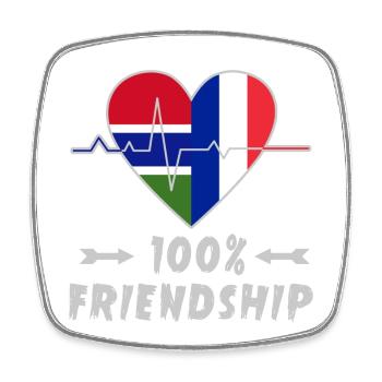 Gambie et France : amitié à 100 % - Magnet carré - blanc - Devant