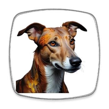 Herbstwindhund Porträt - Viereckiger Kühlschrankmagnet - Weiß - Vorne