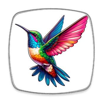 Kolibri - Viereckiger Kühlschrankmagnet - Weiß - Vorne