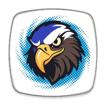 MASCOTTE EAGLE - Square fridge magnet - white - Front