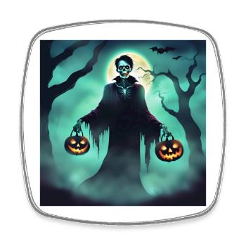 Halloween, Untote, Monster, Beängstigend - Viereckiger Kühlschrankmagnet - Weiß - Vorne