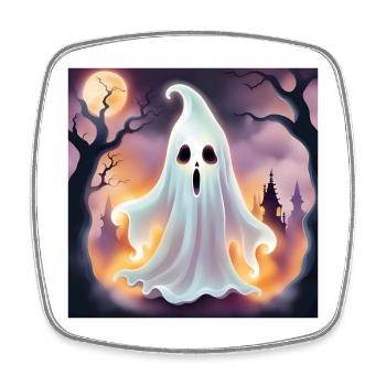 fantôme, halloween, faire peur - Magnet carré - blanc - Devant