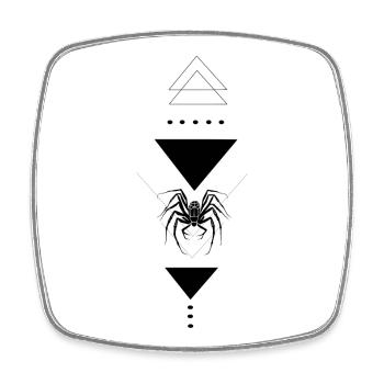 Spinne - Viereckiger Kühlschrankmagnet - Weiß - Vorne
