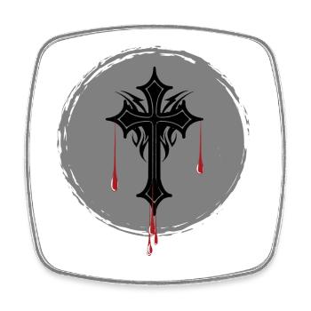 Gothic Cross - Square fridge magnet - white - Front