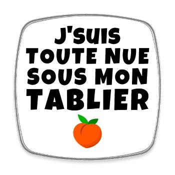 Kitchen Apron, Humor, Gift Idea - Square fridge magnet - white - Front