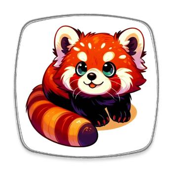 Petit panda - Magnet carré - blanc - Devant