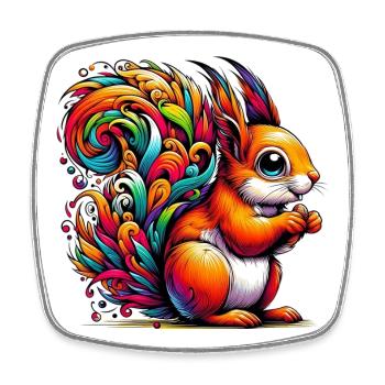 Squirrel - Square fridge magnet - white - Front