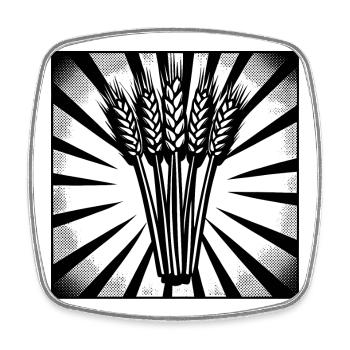 5 Ears of Wheat Highlight Dark - Square fridge magnet - white - Front
