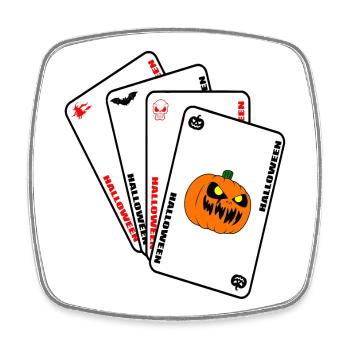 Halloween Cards - Square fridge magnet - white - Front