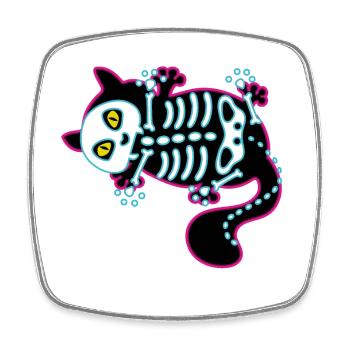 Lustige Katze – Halloween-Humor - Viereckiger Kühlschrankmagnet - Weiß - Vorne